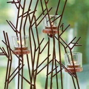 PARTYLITE Twinkling Twigs Votive / Tealight Candle Holders Centrpiece Display